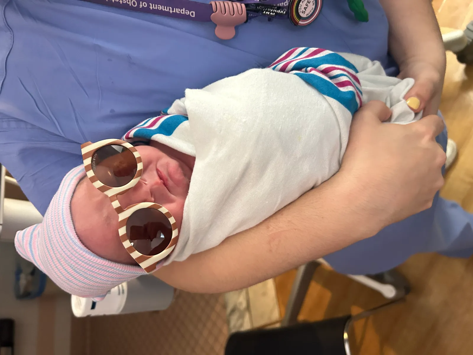 Baby wearing sunglasses